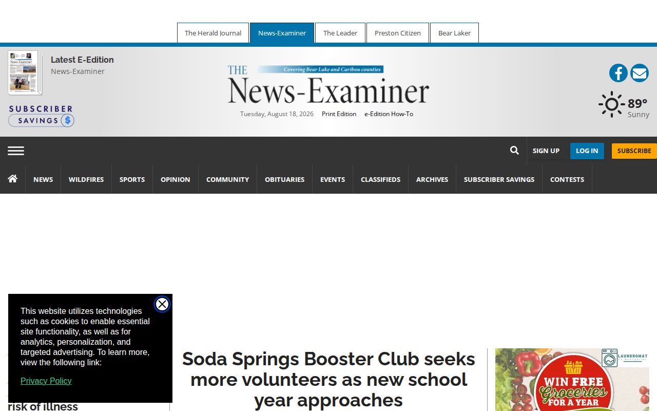 HJ News Montpelier section for Bear Lake County crime news coverage