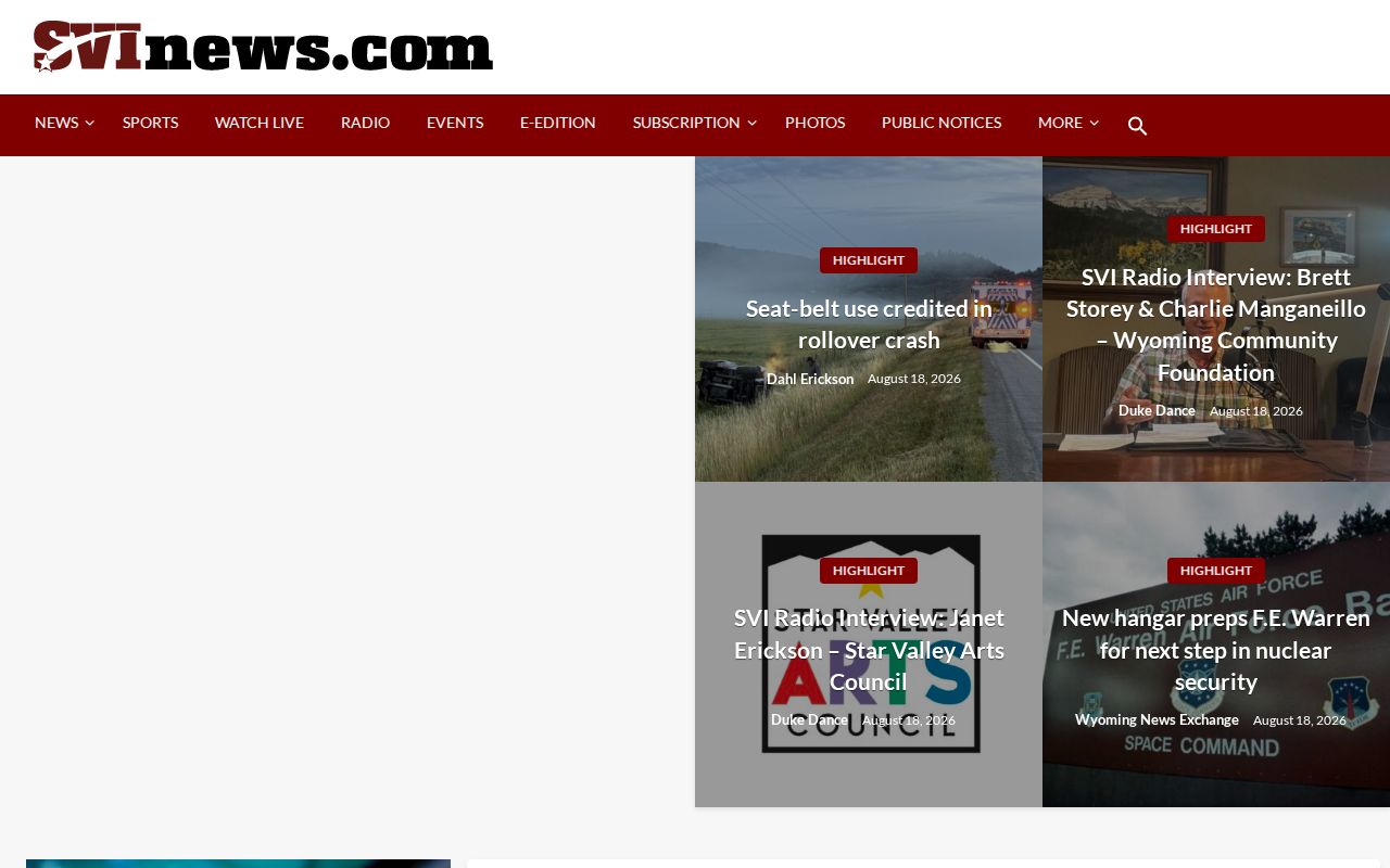 SVI-NEWS regional page used for Bear Lake County crime and warrant coverage